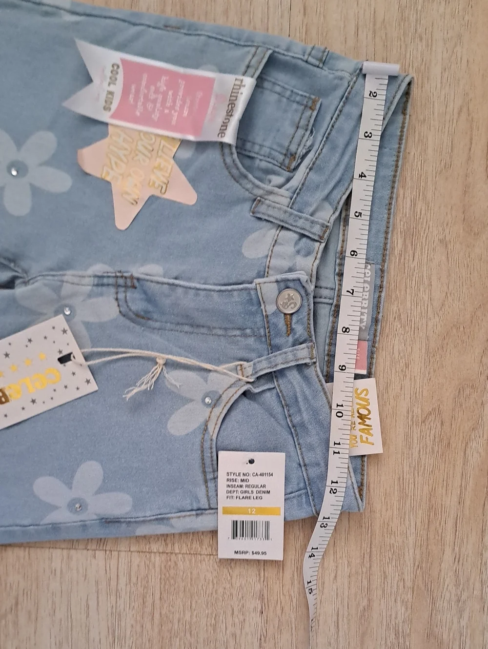Celebrity Pink Light Blue Floral Bootcut Jeans